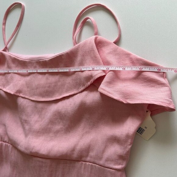 NWT Altar'd State Pink Ruffle Hemline Spaghetti Strap Dress Size large - Picture 6 of 8